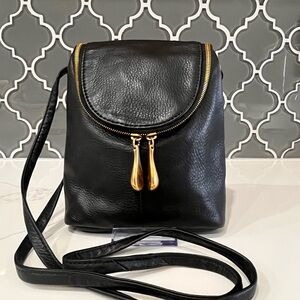 Sleek Black Leather HOBO crossbody